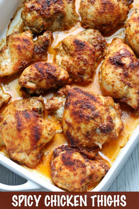 Boneless Skinless Chicken Thigh Recipes Videos, Roasted Chicken Thighs Boneless Skinless, Baked Chicken Thighs Boneless, Skinless Boneless Chicken Thighs, Chicken Thighs In Oven, Baked Boneless Chicken Thighs, Skinless Chicken Thigh Recipes, Easiest Dinner, Spicy Baked Chicken