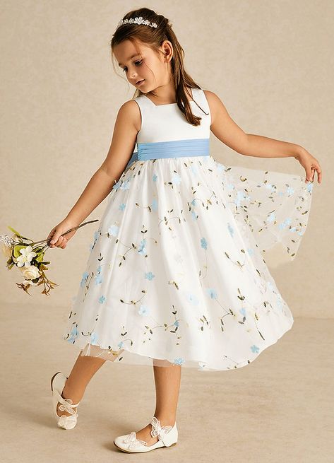 Hi! I've shared my package tracking information with you. Come and check it right now! Sage Flower Girl Dress, Green Flower Girl Dresses, Tea Length Flower Girl Dress, Blue Flower Girl, Flower Girl And Ring Bearer, Tea Length Tulle, Flower Girl Dresses Blue, Ivory Flower Girl Dresses, Sage Dress