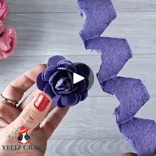 Egg Carton Flowers Diy, Egg Carton Flowers, How To Make Rose, Egg Box, Box Roses, Egg Carton, An Egg, Flower Making, A Rose