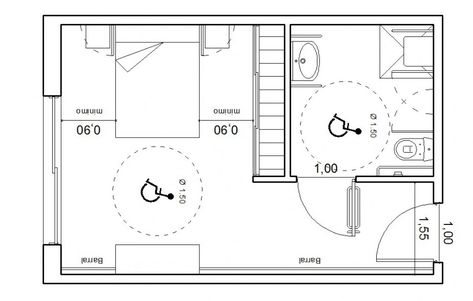 Hotel Room Plan, Physically Disabled, Bedroom Layout Design, Accessible House, Bedroom Floor Plan, Disabled Bathroom, Ada Bathroom, Bedroom Plan, Drawing Details