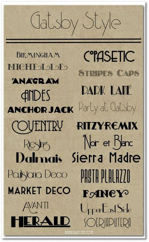 Letras Cool, Art Deco Fonts, Art Deco Party, 1920 Art Deco, Art Deco Font, Art Deco Poster, Garden Types, Pola Sulam, Web Graphic Design