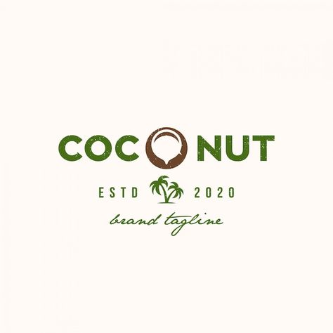 Coconut Logo, Visiting Card Templates, Logo Design Ideas, Visiting Cards, Coconut Water, Card Templates, Premium Vector, Graphic Resources, Retro Vintage