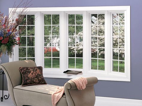 Bay Windows Split Level Decor, Investment Property Remodel, Bow Window Ideas, House Window Ideas, Exterior Ranch Remodel, Curved Bay Window, Cover A Window, Bow Window Treatments, Shotgun House Interior