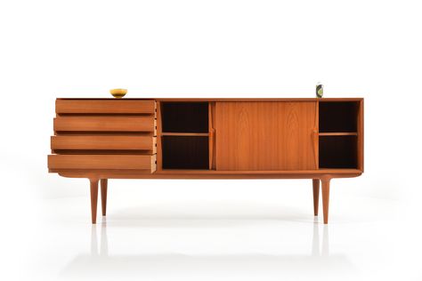 1960s Style, Wooden Sideboard, Teak Sideboard, A Shelf, The Doors, Credenza, Sliding Doors, Storage Shelves, Sideboard