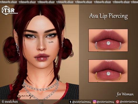 The Sims Resource - Sims 4 - Piercings - WisteriaSims - For Woman - Ava Lip Piercing 4 Piercings, Sims 4 Jewelry, Sims 4 Cc Accessories, Sims Accessories, Sims 4 Piercings, Sims 4 Tattoos, Sims 4 Cheats, The Sims 4 Packs, The Sims Mods