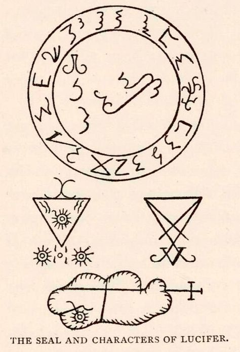 Seals and characters for summoning the greater demons Lucifer Beelzebub & Astaroth. In order of effectiveness they must be drawn in either: the sorcerer's blood the blood of a sea turtle or engraved on emerald or ruby. From Grimorium Verum 16th C & The Grand Grimore 18th C Secret Societies, Magick Symbols, Black Magick, Occult Symbols, Magick Book, Magical Book, Fallen Angels, Free Mind, The Secret Book