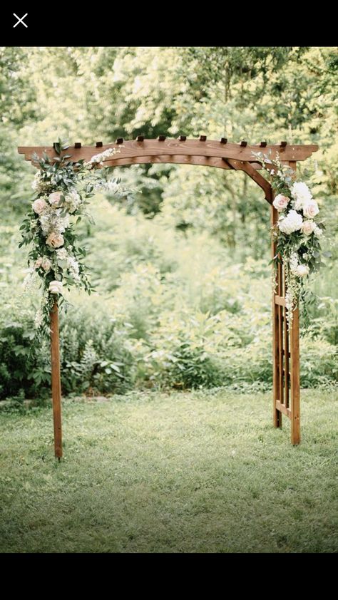 Backyard Wedding Arbor, Farmhouse Wedding Arch, 4 Post Wedding Arch, Wedding Photo Arch Backdrops, Cedar Wedding Arch, Wedding Trellis Ideas Arches, Wedding Arbors Outdoor, Wooden Arbor Wedding, Simple Wedding Arbor