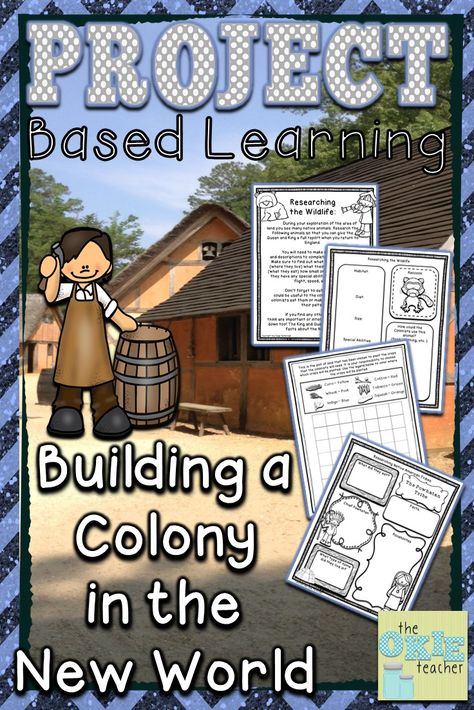 Project Based Learning: Building a Colony in the New World. Great extension activity for any of the English Colonies in the New World! Roanoke, Jamestown, Plymouth. Hands on creative work to engage your students! Jamestown Colony Project, Colonies Project, 13 Colonies Activities, Third Grade Social Studies, 3rd Grade Social Studies, 4th Grade Social Studies, 13 Colonies, 5th Grade Social Studies, Homeschool Social Studies