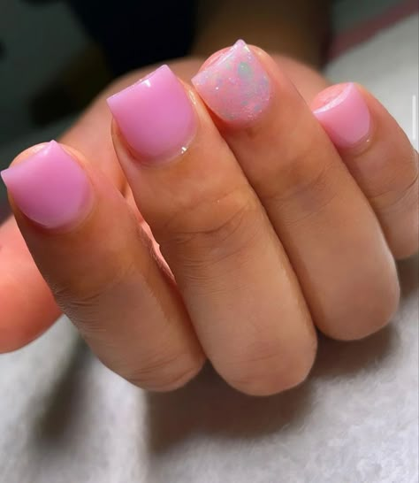 Short Pink Nails, Kids Nails, Kids Nail Designs, Overlay Nails, Glitter Nails Acrylic, Acrylic Toe Nails, Hard Nails, Girly Acrylic, Nails Coffin Short