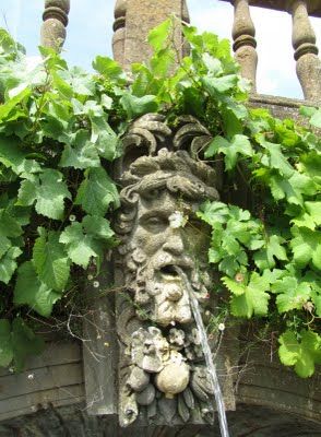 grape vine Stone Fountains, Wall Fountain, Water Features In The Garden, Garden Fountain, Fountains Outdoor, Garden Fountains, Garden Photos, Garden Ornaments, Garden Statues