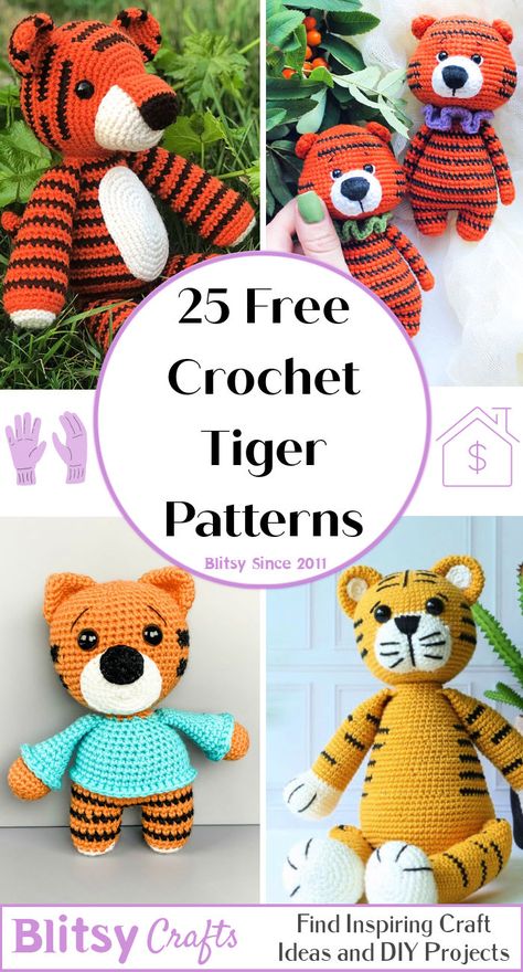 25 Free Crochet Tiger Patterns (Amigurumi Pattern) Tiger Crochet Pattern Free, Tiger Amigurumi Free Pattern, Amigurumi Flamingo, Crochet Graph Patterns, Amigurumi Tips, Lamb Crochet, Amigurumi Tiger, Crochet Monkey Pattern, Crochet Tiger