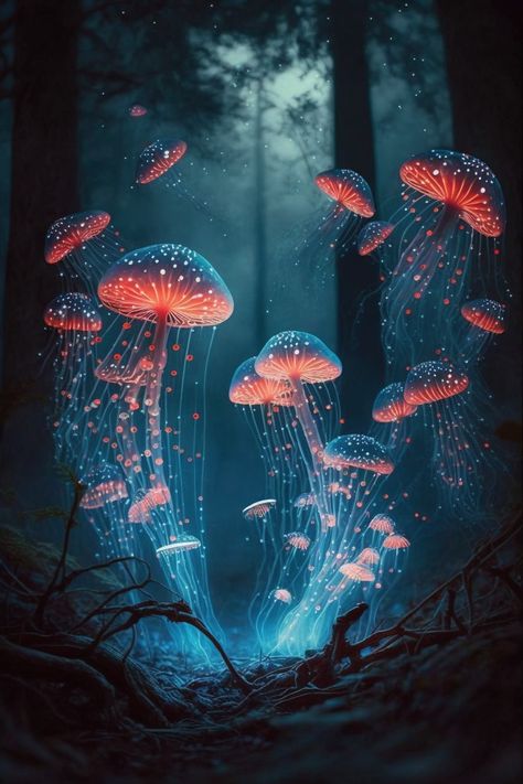 Iphone Wallpaper Jellyfish, Mysterious Wallpapers, Anemone Bouquet, Trippy Wall Art, Trippy Wall, Mushroom Pictures, Jellyfish Art, Underwater Art, Pretty Backgrounds