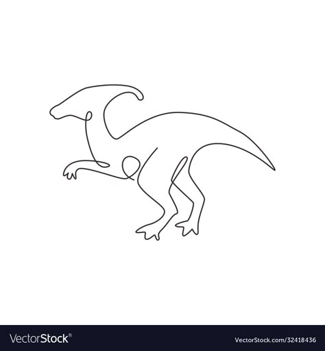 One Line Dinosaur Tattoo, Dino Line Art, Parasaurolophus Drawing, Parasaurolophus Tattoo, Dinosaur Line Drawing, One Line Doodles, Cute Dino Tattoo, Dinosaur Line Art, Dino Tattoo