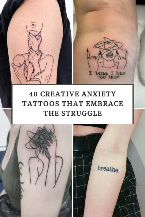 Anxiety tattoos have become a powerful medium for individuals to express their inner struggles and triumphs. Tattoo Representing Resilience, Create Her Tattoo, Busy Brain Tattoo, Black And Gray Arm Tattoo, First Generation Tattoo, Motivational Hand Tattoos, Messy Brain Tattoo, Masculine Female Tattoos, Tattoos About Creativity