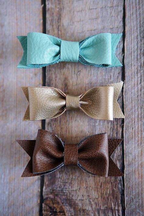 DIY Leather Hair Bows | CGH Lifestyle Hair Bows Cricut, Diy Leather Bows, Leather Hair Bows, Types Of Bows, Michaels Craft, Turquoise Jewelry Native American, Bow Making