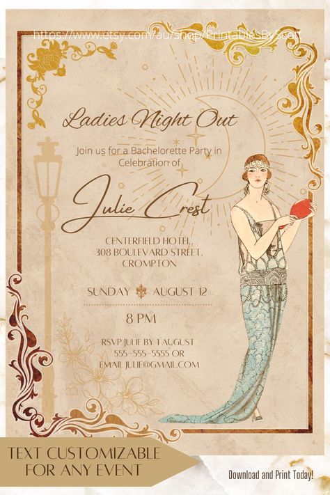 Festive Invitation, Vintage Invitation, Hens Party Invitations, Night Out Party, Hens Party, Printing Store, Bachelorette Invitations, Ladies Night, Discount Sale