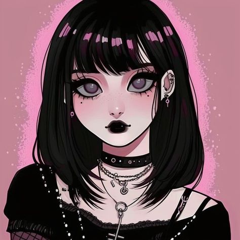 Goth Girl, Art Cartoon, Girls Cartoon, Girls Cartoon Art, Art Styles, Cartoon Art Styles, Cartoon Character, Cartoon Art, Art Girl