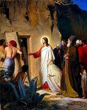 Raising of Lazarus by Jesus Raising Of Lazarus, Life Of Christ, Bible Pictures, Biblical Art, Jesus Images, A4 Poster, Jesus Is Lord, Jesus Pictures, Painting Reproductions