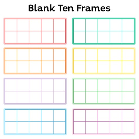 Blank Ten Frames Printable Tens Frame Kindergarten Free Printable, 10 Frame Games, Blank 10 Frames Printable Free, Tens Frame Worksheet, Ten Frames Printable Free First Grade, Tens Frame Activities, Blank Ten Frames Printable Free, 10 Frames Printable, Tens Frames Printable Free