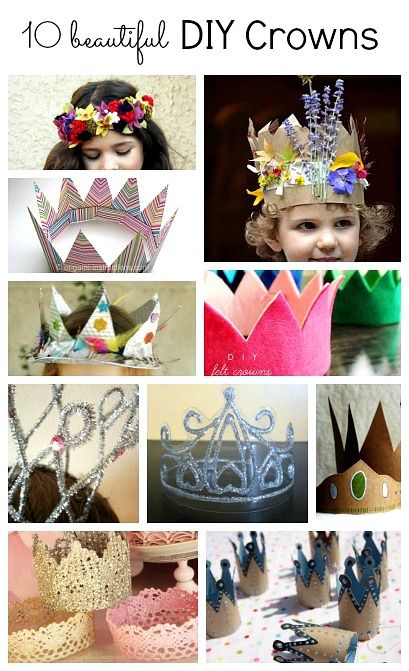 10 DIY crowns and tiaras ~ perfect for queen or princess Halloween costumes or birthday party Diy Crowns, Couronne Diy, Crowns And Tiaras, Princess Halloween Costume, Diy Crown, Kid Projects, Paper Crowns, Queen Birthday, Purim