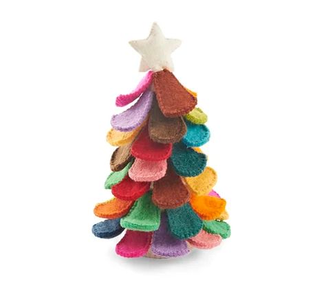 Arcadia Home Handmade Christmas Tree | Perigold Holiday Table Centerpieces, Felt Tree, Rainbow Tree, Black Christmas Tree, Tabletop Christmas Tree, Handmade Christmas Tree, The Colors Of The Rainbow, Felt Christmas Tree, Home Handmade