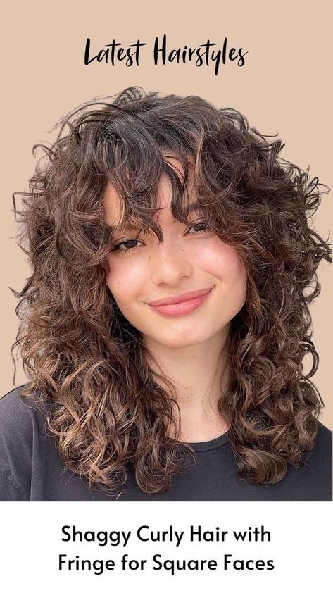 Shaggy Curly Hair, Flattering Bangs, Curly Hair Fringe, Haircut For Square Face, Natural Curly Hair Cuts, Square Face Hairstyles, Shaggy Short Hair, Audrey Tautou, Men Hairstyles