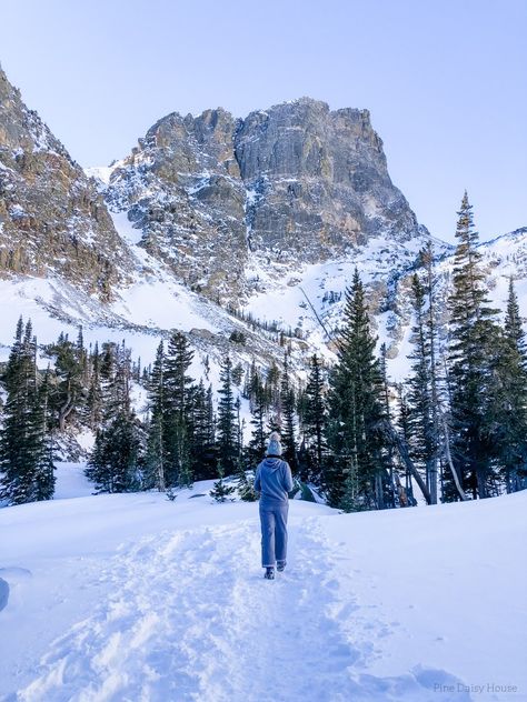 The Best Colorado Winter Hike is in Rocky Mountain National Park! | PDH Rocky Mountain Photography, Rocky Mountain National Park Winter, Rocky Mountain National Park Photography, Colorado Quilt, 2023 Bucketlist, Colorado In Winter, Snow Kingdom, Mountain Walk, Denver Activities