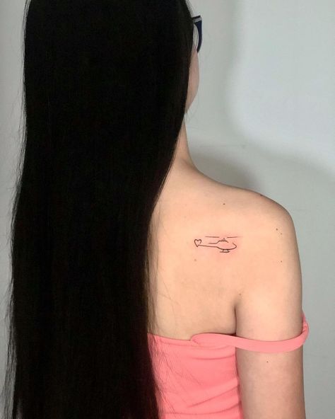 Helicopter Tattoo Simple, Tiny Helicopter Tattoo, Army Helicopter Tattoo, Flight Nurse Tattoo, Military Tattoos Women, Helicopter Tattoo Design, Helicopter Tattoo, Tattoo Airplane, Aviation Tattoo