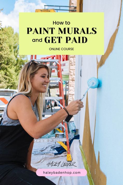 How To Paint A Mural Outside, Mural Painting Tips, How To Paint A Mural, Pastel Murals, Mural Business, Mural Tips, Outdoor Wall Paint, Diy Murals, Wall Murals Painted Diy