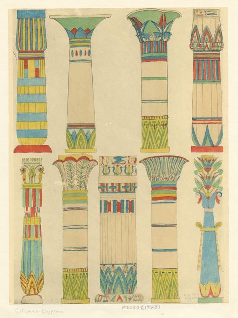 Egyptian Columns, Ancient Egypt Architecture, Egypt Vbs, Egypt Architecture, Ancient Egyptian Architecture, Egyptian Pattern, Egypt Project, Egyptian Painting, Egyptian Design