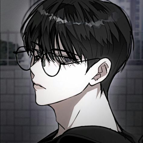 Pfp With Bow, Brown Hair Anime Boy, Anime Picture Boy, Anime Glasses Boy, Dark Anime Guys, Cool Anime Guys, Anime Monochrome, Digital Art Anime, Manga Boy