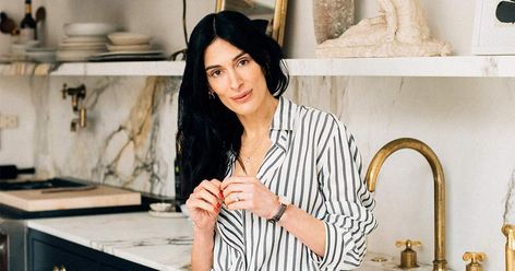 Athena Calderone Shares Her WFH Style & Career Secrets | PORTER Athena Calderone Style, Interior Designer Lifestyle, Lifestyle Editorial, Athena Calderone, Designer Lifestyle, Live Beautiful, Young Family, Home Chef, Range Hood