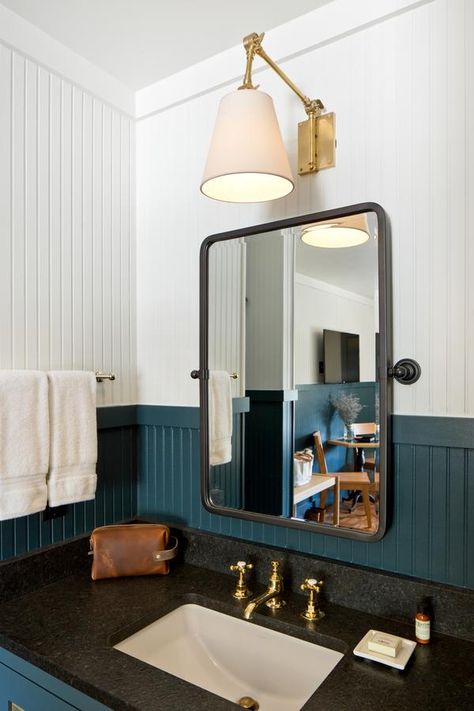 Pivot Bathroom Mirror, Small Hotel Room, Rectangle Bathroom, Pub Interior, Jackson Wy, Room Photography, Ladies Room, Hotel Concept, Hotel Project