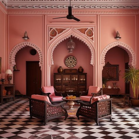 @baptistebohu Indian Palace, Balloon Surprise, Udaipur India, Palace Interior, Pink Palace, Viva Magenta, Traditional Interior Design, House Outside Design, Traditional Interior