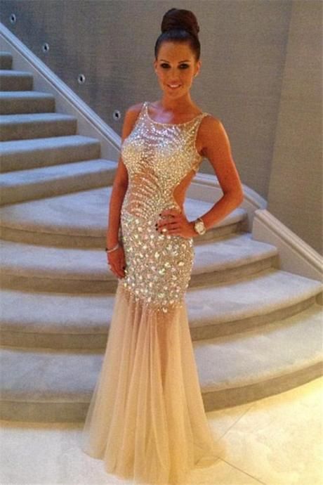 Formal dresses | Formal dress, evening gowns | Luulla Illusion Dress Prom, Crystal Prom Dress, Hot Prom Dress, Trendy Heels, Prom Dresses 2018, Evening Party Gowns, Jewelry Boutique, Clothes Outfit, Beaded Prom Dress