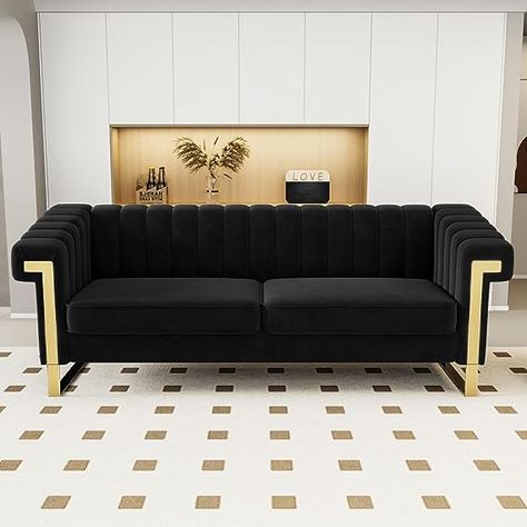 Long Couch, Black Velvet Sofa, Transitional Sofa, Modern Velvet Sofa, Velvet Chesterfield Sofa, Velvet Tufted Sofa, Upholstered Couch, Black Sofa, Three Seater Sofa