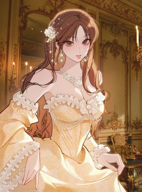 Royal Female Oc, Princess Art Oc, Manhwa Characters Girl, Manwha Princess Dresses, Royal Webtoon, Webtoon Female Characters, Princess Aesthetic Drawing, Princess Pfp Aesthetic, Princess Oc Drawing