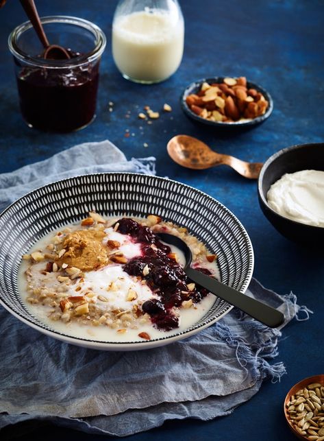 This is my staple winter breakfast and the delicious toppings make it even more enjoyable to wake up to. I love the texture the buckwheat grain gives the porridge and the fresh grated fruit adds a natural sweetness. Seed Porridge, Dish Magazine, Buckwheat Porridge, Roasted Figs, Winter Breakfast, Caramel Treats, New Zealand Food, Roasted Pear, Porridge Recipes