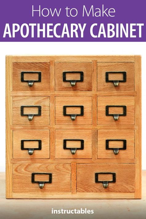 Build an apothecary cabinet with 9 small drawers and 2 large drawers. A great way to store and organize small items. #storage #woodworking #workshop #woodshop #furniture Gifts For Woodworkers, Wooden Pallet Beds, Home Made Beer, Small Wood Crafts, Pallet Beds, Woodworking Hacks, Apothecary Cabinet, Woodworking Projects For Kids, Presentation Video