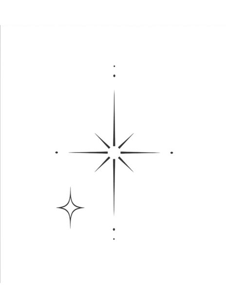 Simple Star Tattoo, Sparkle Tattoo Ideas, Ster Tattoo, Baroque Tattoo, Matching Tats, Beginner Tattoos, Small Hand Tattoos, Custom Tattoo Design, Back Tattoos