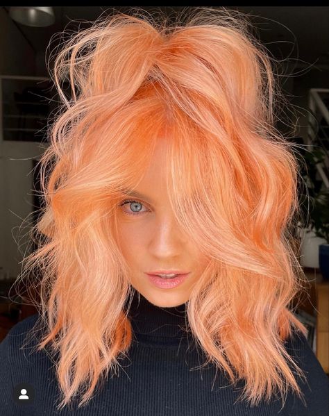 Pastel Orange Hair, Peach Hair Colors, Cheveux Oranges, Hair Color Orange, Vivid Hair Color, Peach Hair, Ginger Hair Color, Creative Hair, Hair Color Pastel