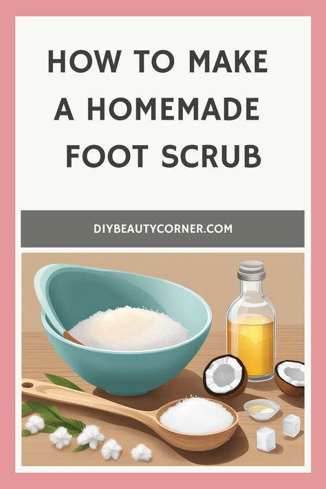 How to Make a Homemade Foot Scrub Heel Scrub Dry Skin, Foot Exfoliation Diy, Foot Scrub Diy Exfoliating, Foot Mask Diy, Diy Foot Scrub Recipes, Homemade Foot Cream, Exfoliate Legs, Feet Scrub, Medicinal Remedies