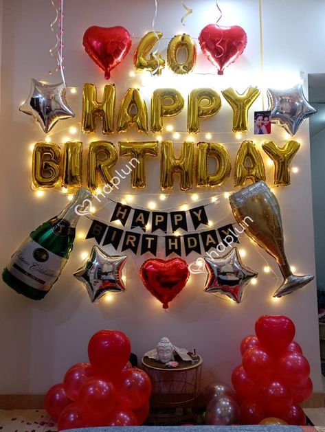 birthday decoration Birthday Decoration For Husband, Husband Birthday Decorations, Theme Balloon Decoration, Christmas Qoutes, Birthday Themes For Adults, Adult Birthday Decorations, Birthday Boyfriend, Birthday Theme Decoration, Birthday Decorations At Home