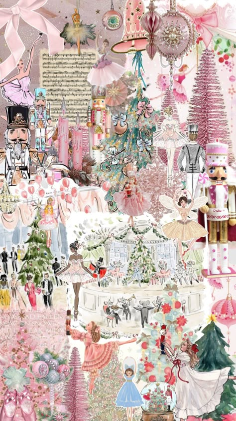 #nutcrackerballet #nutcracker #pinkchristmas Nutcracker Wallpaper, Pink Christmas Iphone Wallpaper, Ballet Wallpaper, Sugarplum Christmas, Cute Screen Savers, Christmas Dreaming, Christmas Collage, Christmas Phone Wallpaper, Cute Christmas Wallpaper