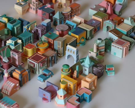 Paper Animation, Public Architecture, Colossal Art, Study Architecture, Scottish Artists, Graphic Design Studio, Paper Artwork, Up Book, Miniature Houses