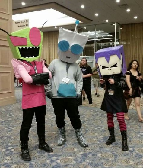 Zim, Gir, and Gaz (Invader Zim) Gaz Invader Zim, Gir From Invader Zim, Johnny The Homicidal Maniac, Zim Gir, Group Cosplay, Comic Costume, Series Netflix, She Made Me, Halloween Clothes