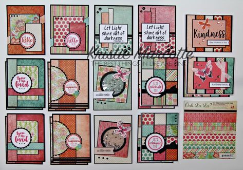 My Mind’s Eye – Oh La La For Her – cards from 6×6 paper pad – Kristie Marcotte 21 Cards, Kristie Marcotte, One Sheet Wonder, Honey Bee Stamps, Scrapbook Tutorial, Best Things In Life, Atc Cards, Pink Cards, Mind's Eye