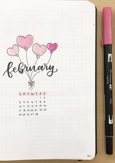 February Dot Journal, February Calendar Drawing, February 2024 Journal, February Scrapbook Page Ideas, February Calendar Doodles, February Bujo Calendar, February Aesthetic Calendar, February Scrapbook Ideas, Bullet Journal Month Cover February