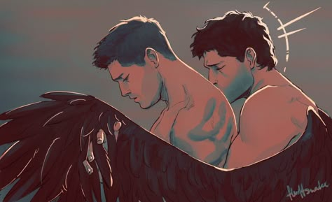 fluffsnake Castiel Fanart, Be More Chill Musical, Destiel Fanart, Supernatural Comic, Being Weird, Supernatural Actors, Dean And Cas, Supernatural Fan Art, Dean And Castiel