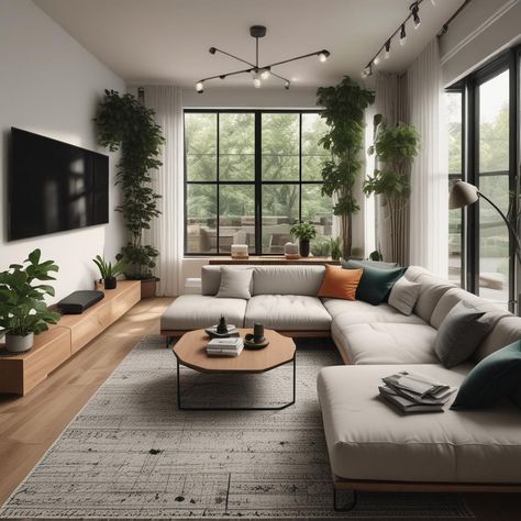 🏡 Cozy modern living room 🍃 Comfy sectional sofa 🛋️ Sleek entertainment unit with flat-screen TV 📺 Wooden coffee table ☕ Patterned area rug 🧶 Minimalist art and vases on wall shelves 🎨 Sheer curtains letting in natural light ☀️ Statement lighting fixture 💡 Indoor plants for a touch of greenery 🌱 #LivingRoomGoals #ModernLiving #HomeDecorIdeas
#odastudioAI #odaAIstudio #odastudio
#livingroomdecor #livingroom #livingroomideas #livingroominspiration #livingroomdesign #livingroomstyle #modernlivingroom #interiordesign #homedecorinspo #cozylivingroom